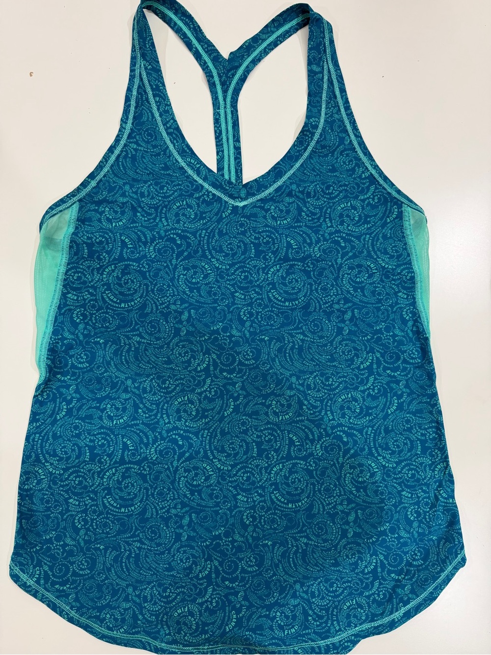 lululemon athletica Teal Swim Tank with Mint Side Panels